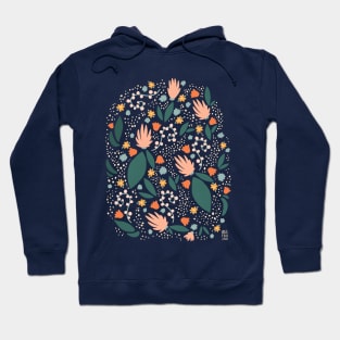 Garden with pink flowers Hoodie